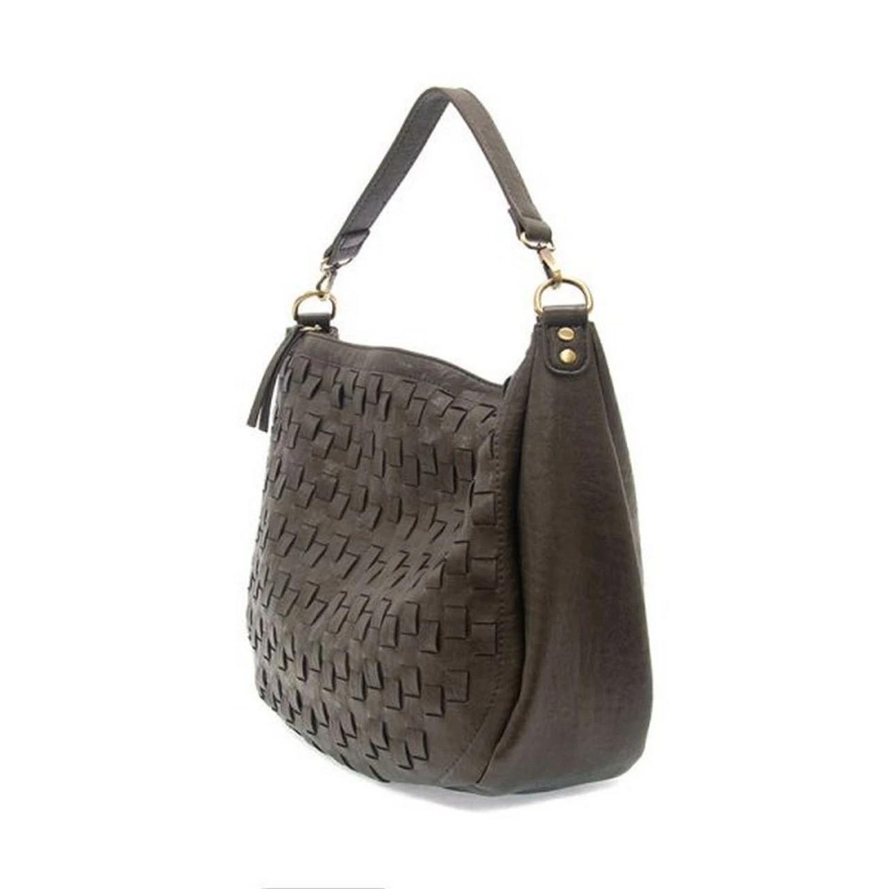 Joy Susan Kali Woven Slouchy Hobo - Charcoal - Image 3