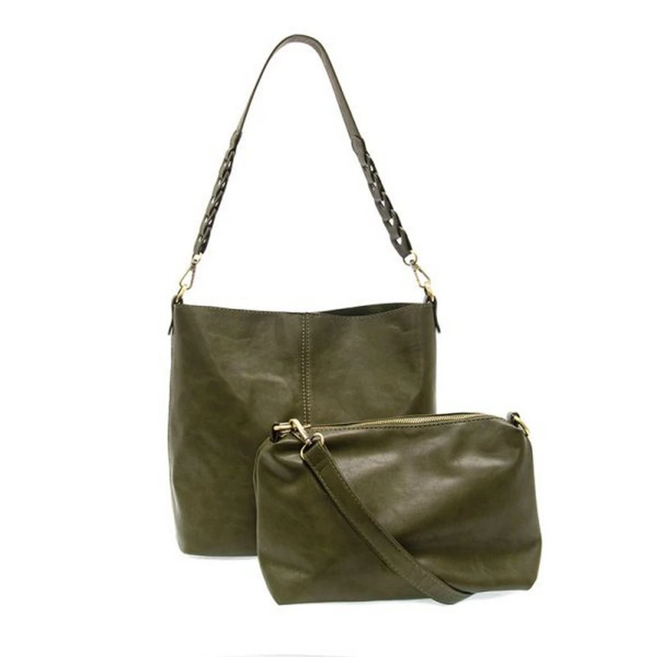 Joy Susan Tessa Convertible Hobo With Link Shoulder Strap - Olive - Image 3