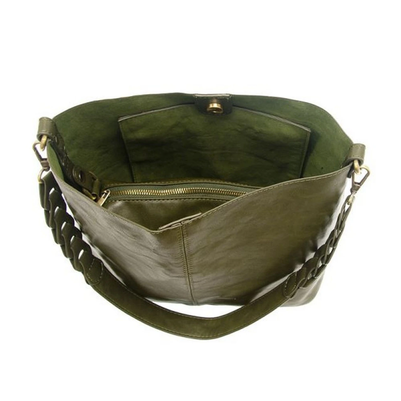 Joy Susan Tessa Convertible Hobo With Link Shoulder Strap - Olive - Image 4