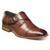 Stacy Adams Men's Desmond Cap Toe Monk Strap - Cognac