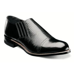 Stacy Adams Men's Madison Cap Toe Slip-On - Black Lizard