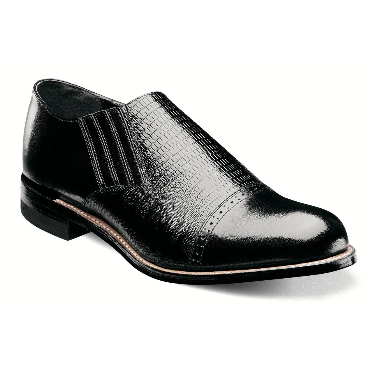 Stacy Adams Men's Madison Cap Toe Slip-On - Black Lizard