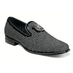 Stacy Adams Men's Swagger Studded Slip-On - Black & Silver