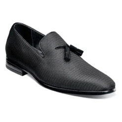 Stacy Adams Men's Tazewell Plain Toe Tassel Slip-On - Black