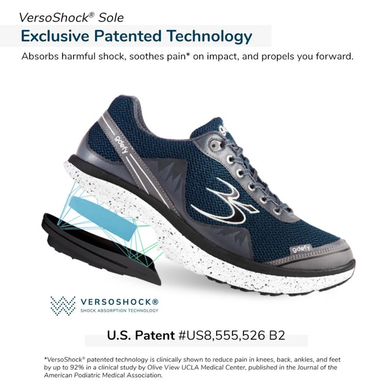 Gravity Defyer Men's GDEFY Mighty Walk - Gray / Blue - Image 6