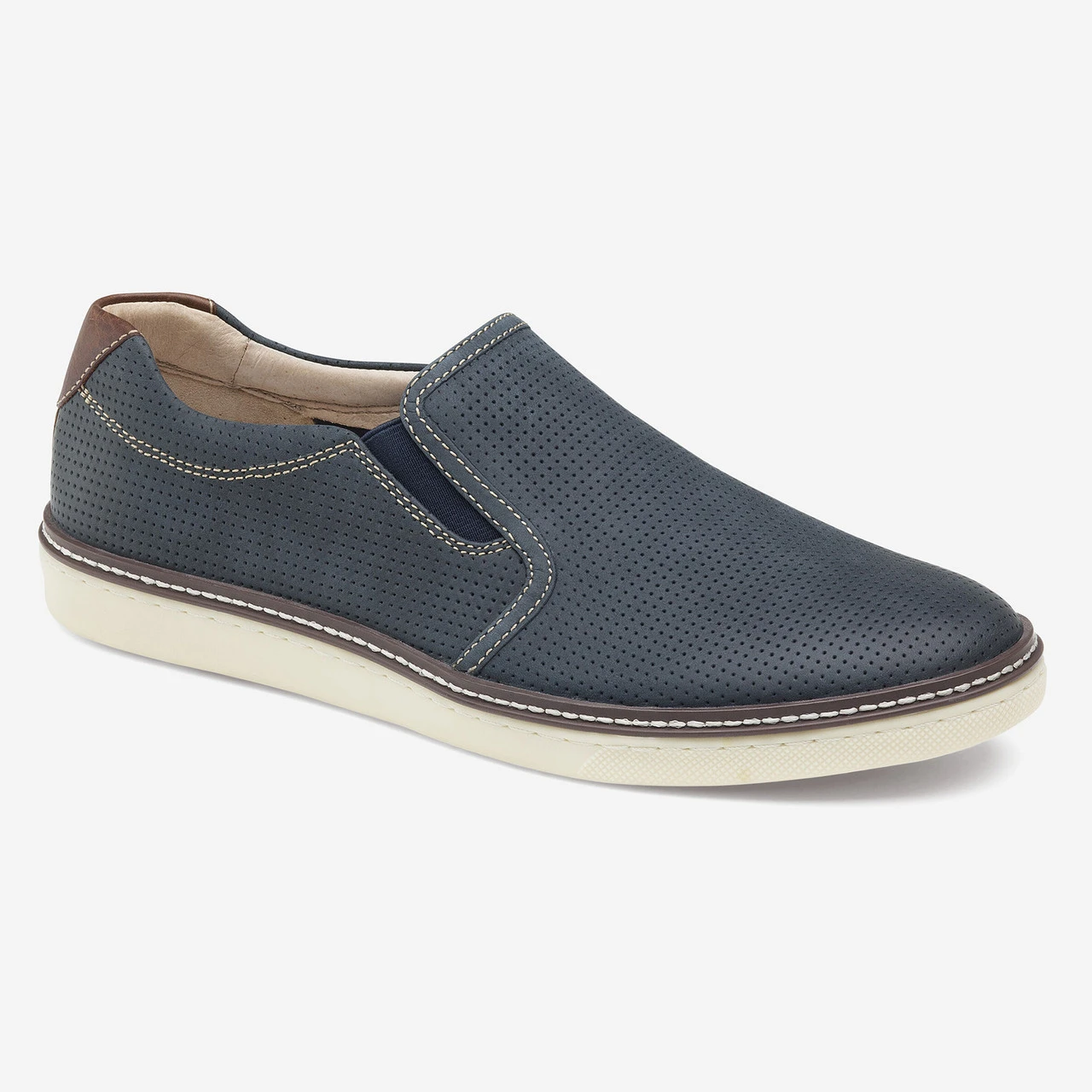 Johnston & Murphy Men's McGuffey Slip-On - Navy Perfed Oiled Leather
