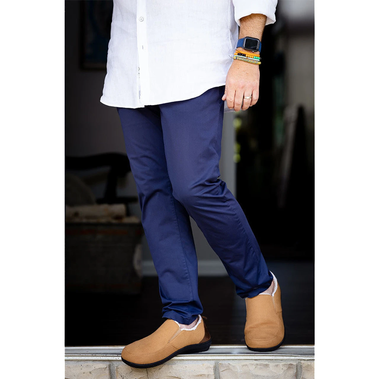 PowerStep Men's Twin-Gore Slippers - Brown - Image 6