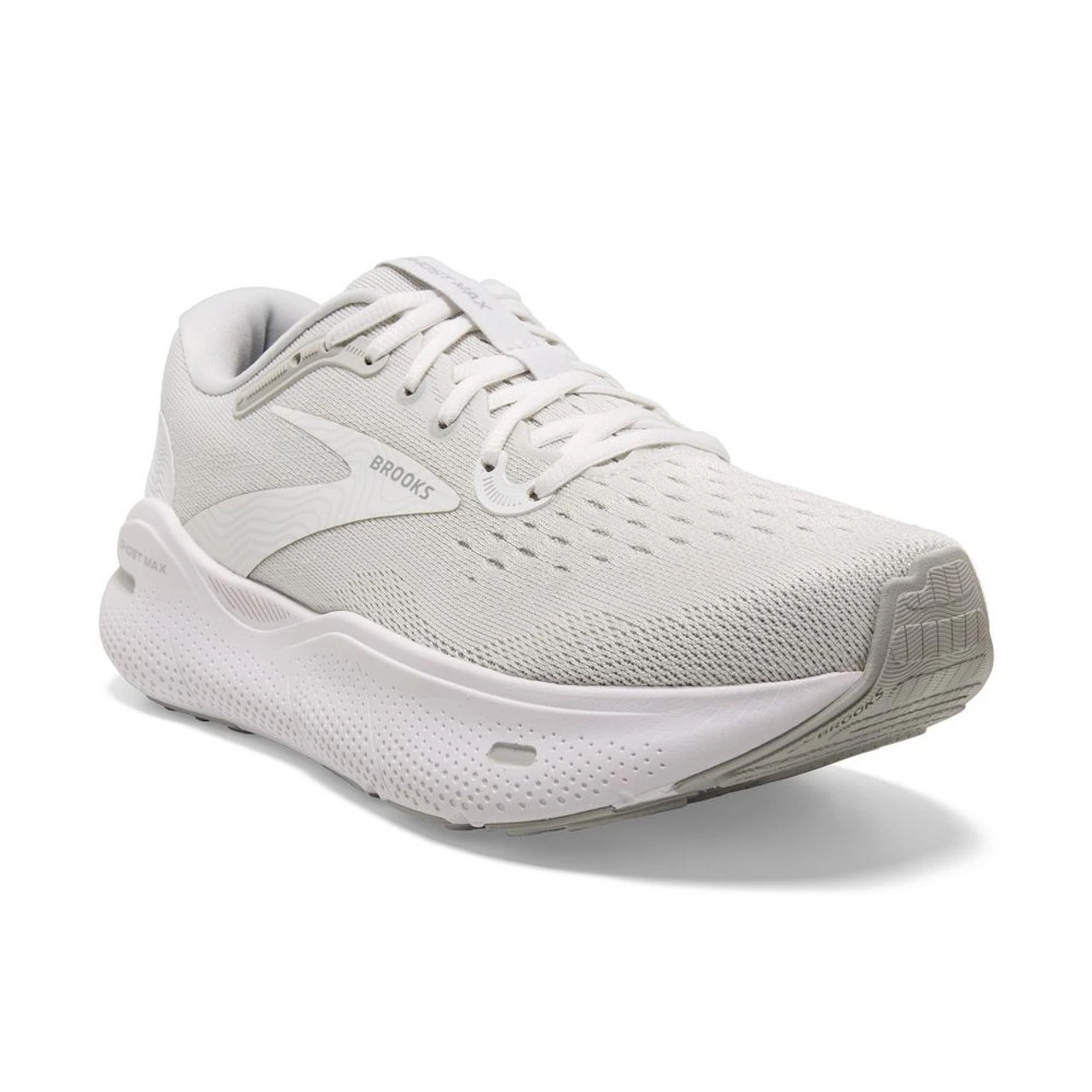 Brooks Women's Ghost Max - White / Oyster / Metallic Silver - Image 3