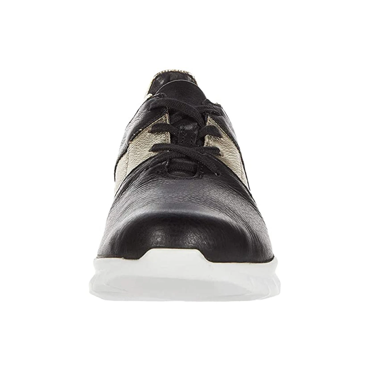 NAOT Women's Buzz - Soft Black Leather / Radiant Gold Leather / Soft Black Leather / Gold Leather - Image 3