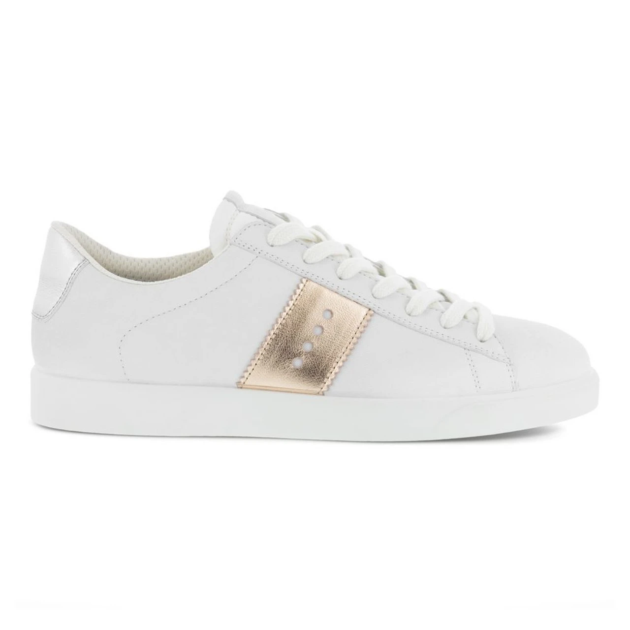 ECCO Women's Street Lite Sneaker - White / Hammered Bronze / Pure White Silver - Image 3