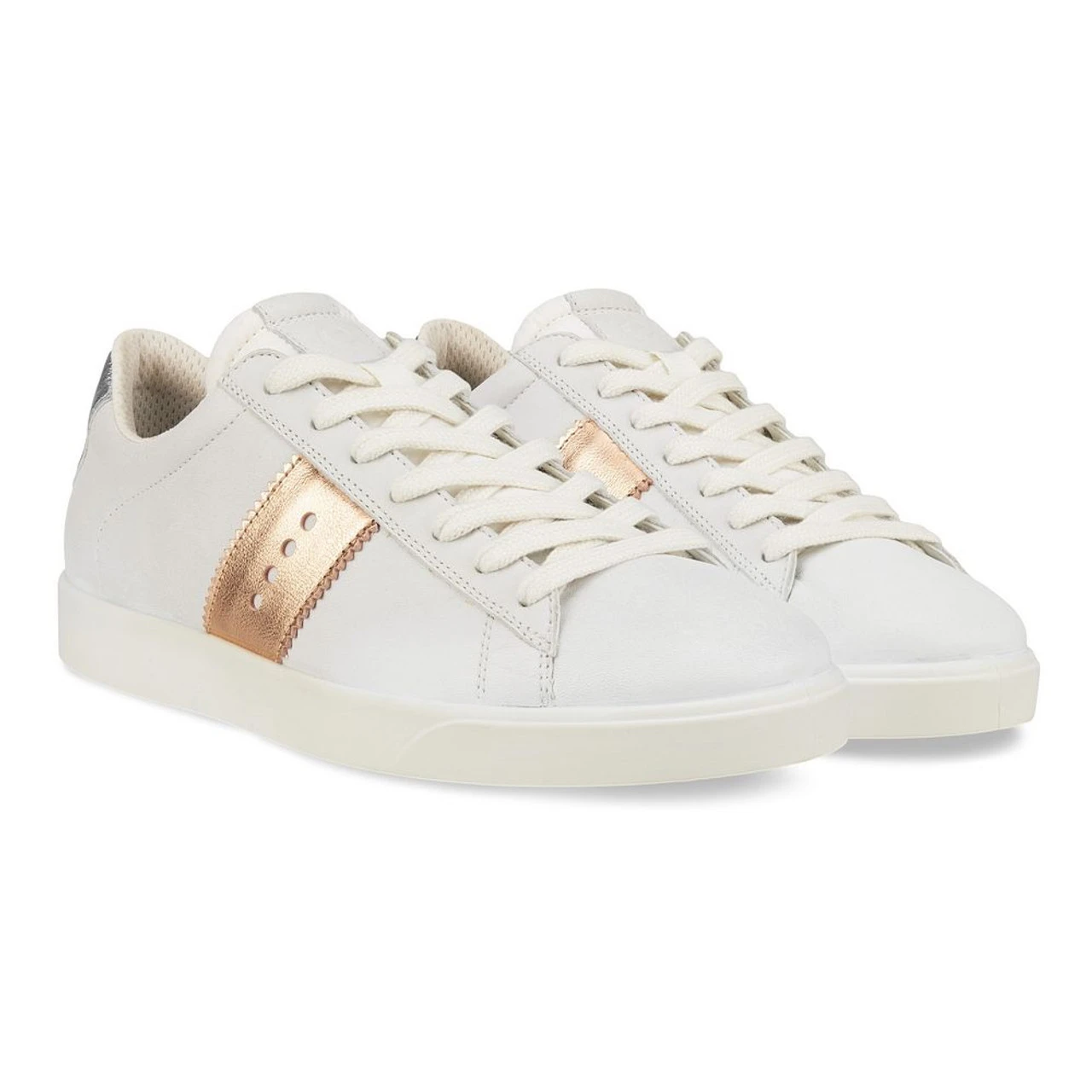 ECCO Women's Street Lite Sneaker - White / Hammered Bronze / Pure White Silver - Image 4