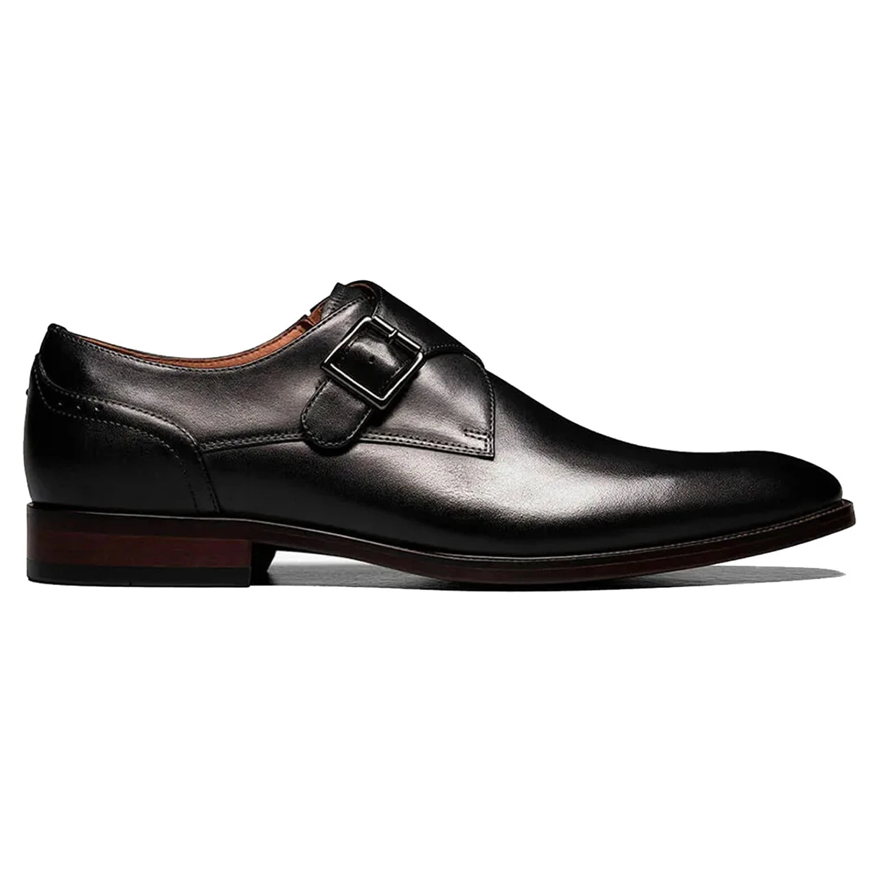 Florsheim Men's Sorrento Plain Toe Single Monk Strap - Black - Image 2