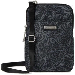 Baggallini Take Two RFID Bryant Crossbody - Midnight Blossom Print