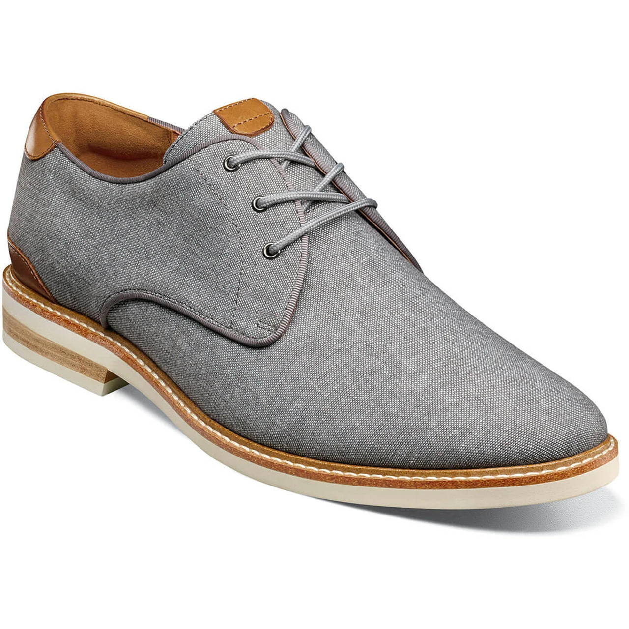 Florsheim Men's Highland Canvas Plain Toe Oxford - Gray