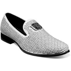 Stacy Adams Men's Swagger Studded Slip-On - Black With White